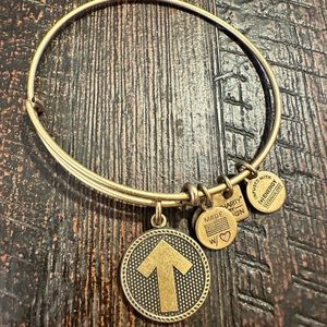 Alex and Ani Matte Gold Stand Up 2 Cancer Bangle Charm Bracelet